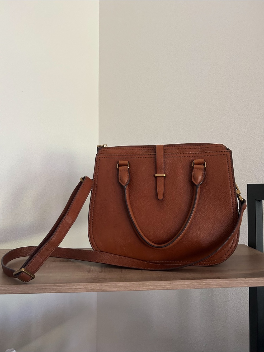 Fossil Ryder Satchel Large leather bag, Streetwear Brown Tan Luxury - Picture 2 of 8